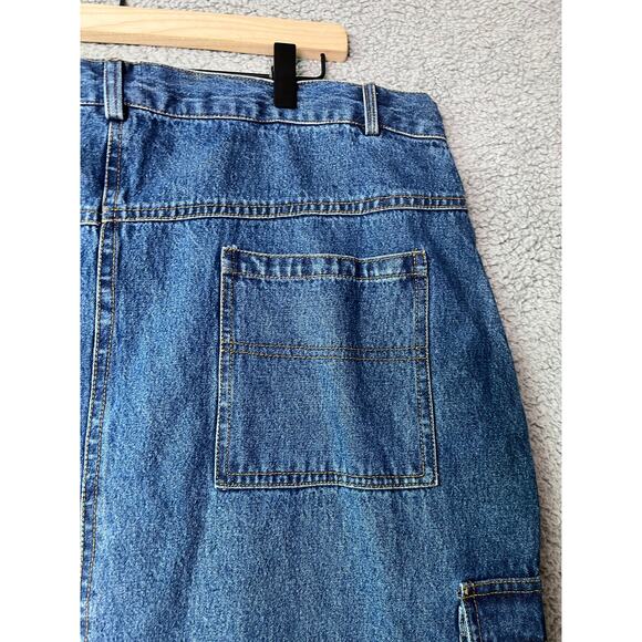 NWT Vintage Deadstock Midi Jean Skirt 22 Cargo Denim Button 90s Western XXL 2XL - Picture 11 of 16